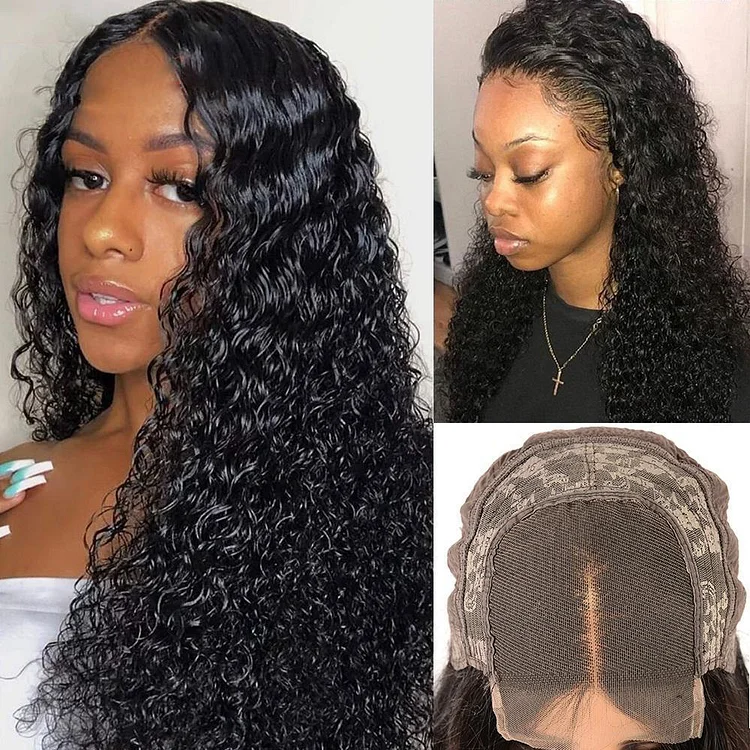 Brazilian Curly Human Hair Wig  Pre Plucked With Baby Hair Lady Wig