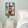 Diamond Painting -DIY Round Drill Independence Day Cross(60*40CM)