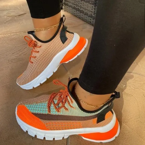 Lace-up Knit Comfortable Sneakers