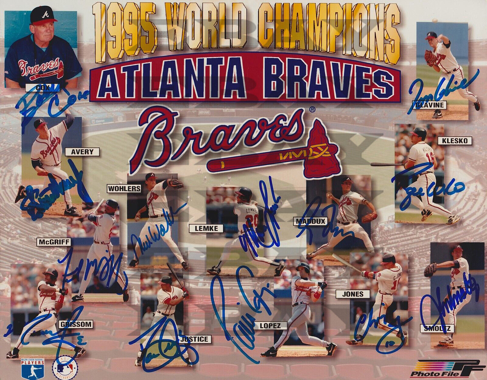 95 Atlanta Braves 8x10 autographed Photo Poster painting Reprint