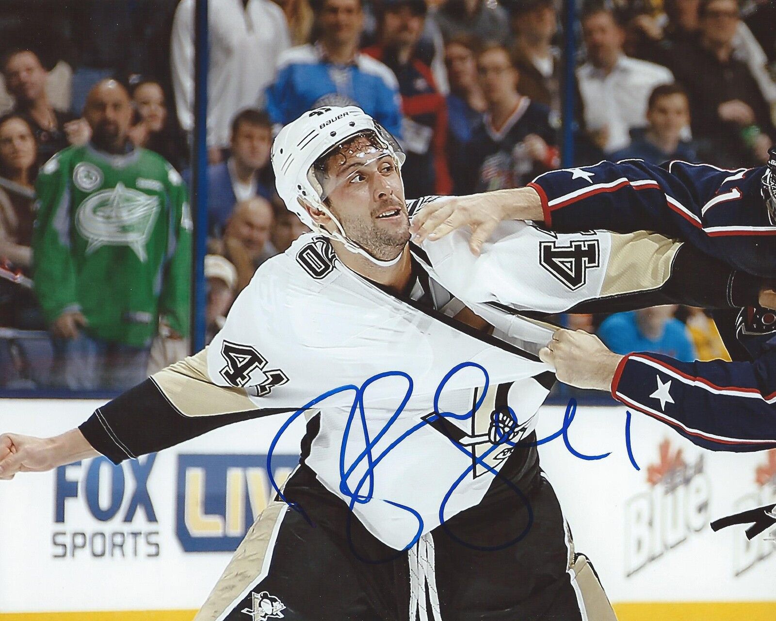 Robert Bortuzzo Signed 8×10 Fight Photo Poster painting Pittsburgh Penguins Autographed COA