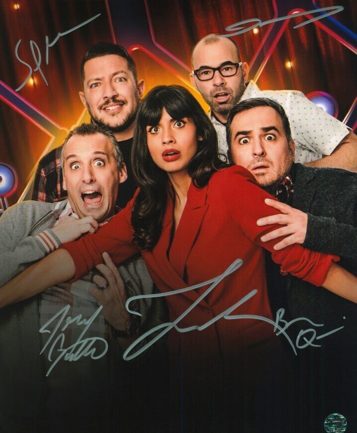 Impractical Jokers & Jameela Jamil Autographed Original 8x10 Photo Poster painting LOA TTM