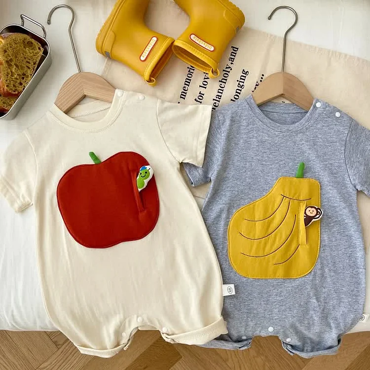 Baby Apple Banana Patch Romper