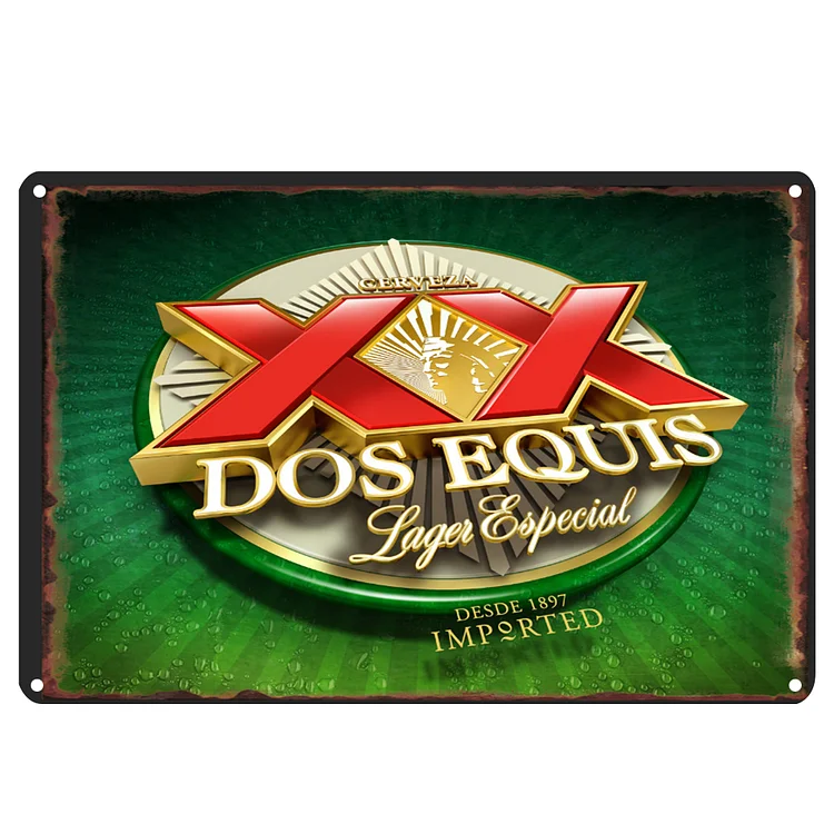 Dos Equis Beer - Vintage Tin Signs/Wooden Signs - 7.9x11.8in & 11.8x15.7in