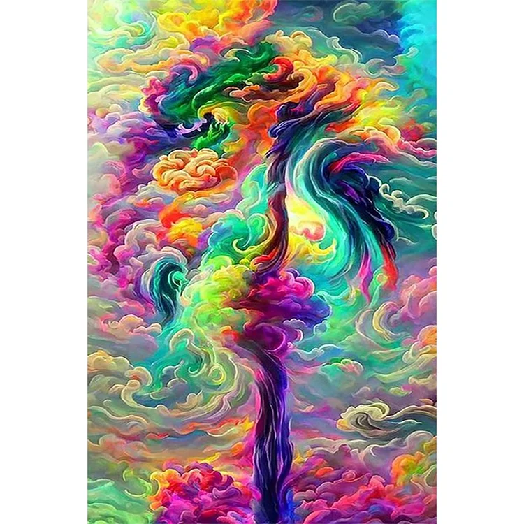 Colorful Auspicious Clouds - Printed Cross Stitch 11CT 40*60CM