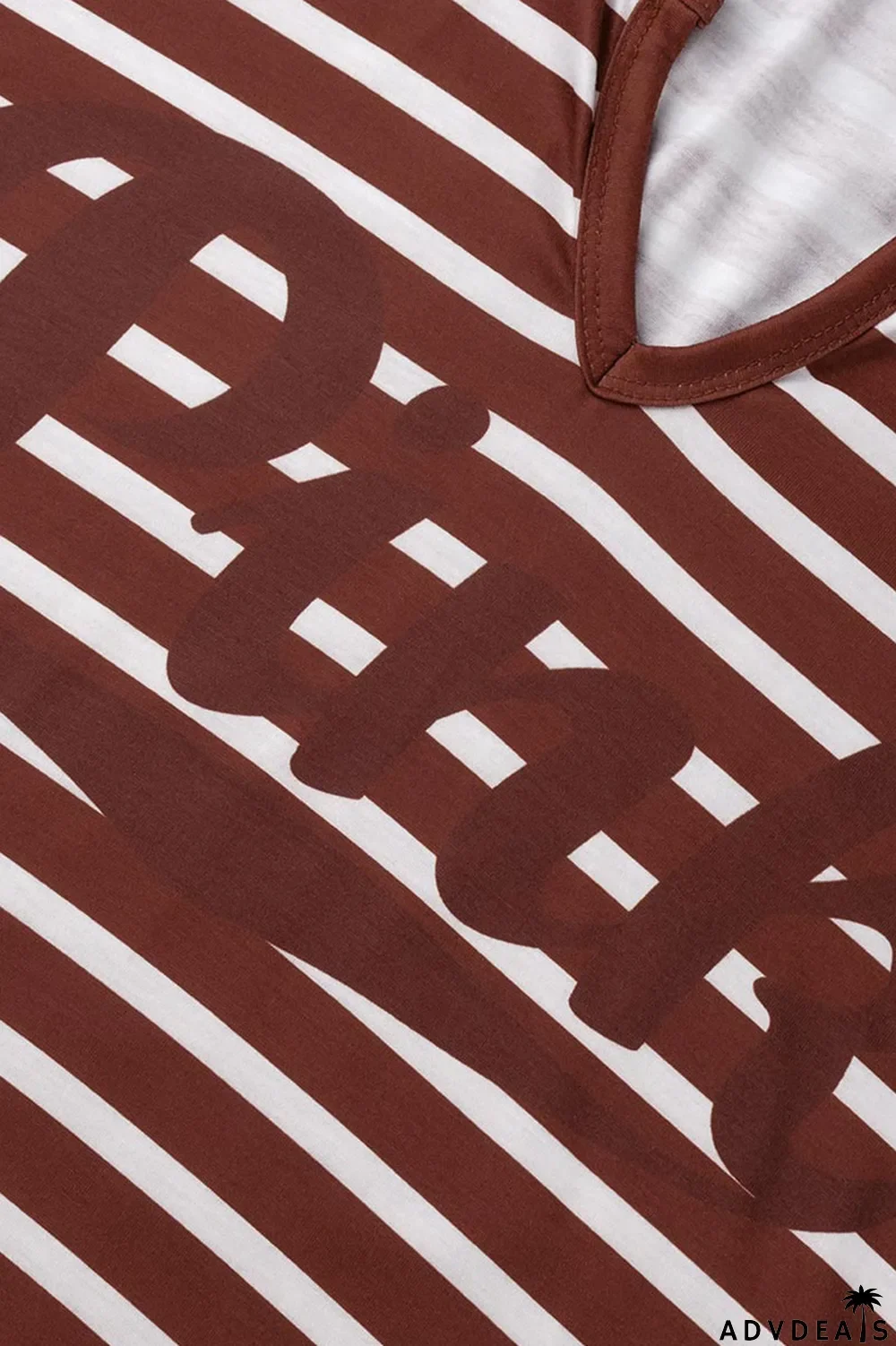 Red Casual Striped Print Patchwork V Neck Straight Plus Size Dresses