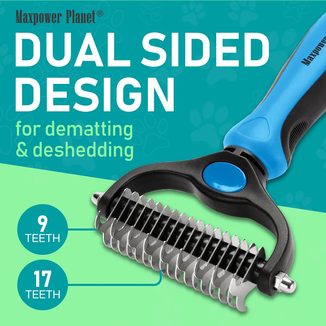  Pet Grooming Double Sided Dematting Undercoat Rake (Big)