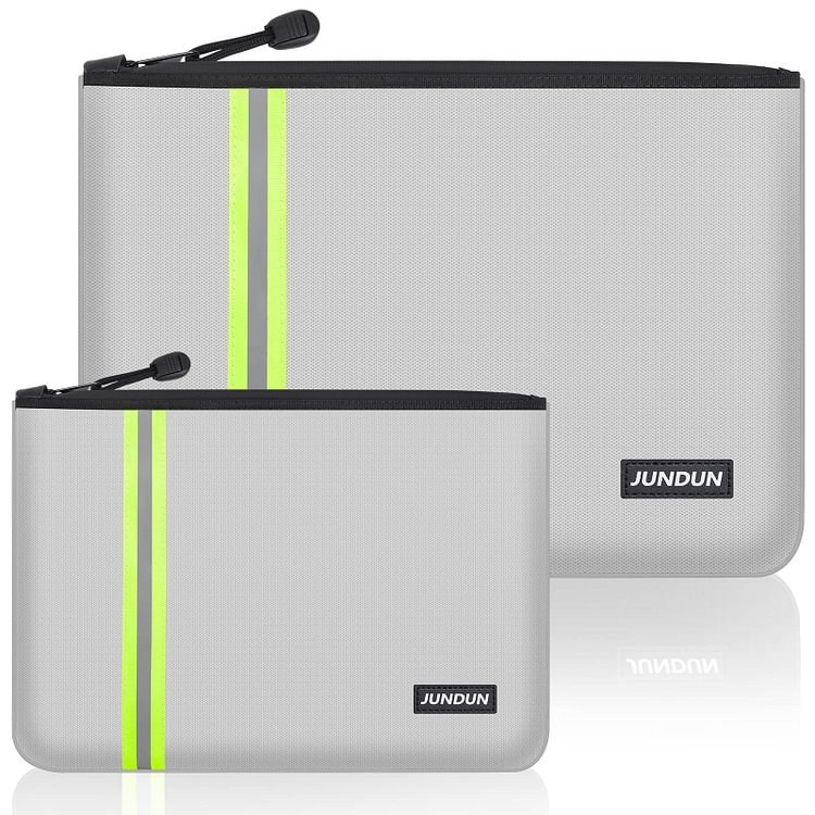 JUNDUN Document Bags Upgraded 2 Pack - Sliver (14”x10” | 10.6”x6.7”)