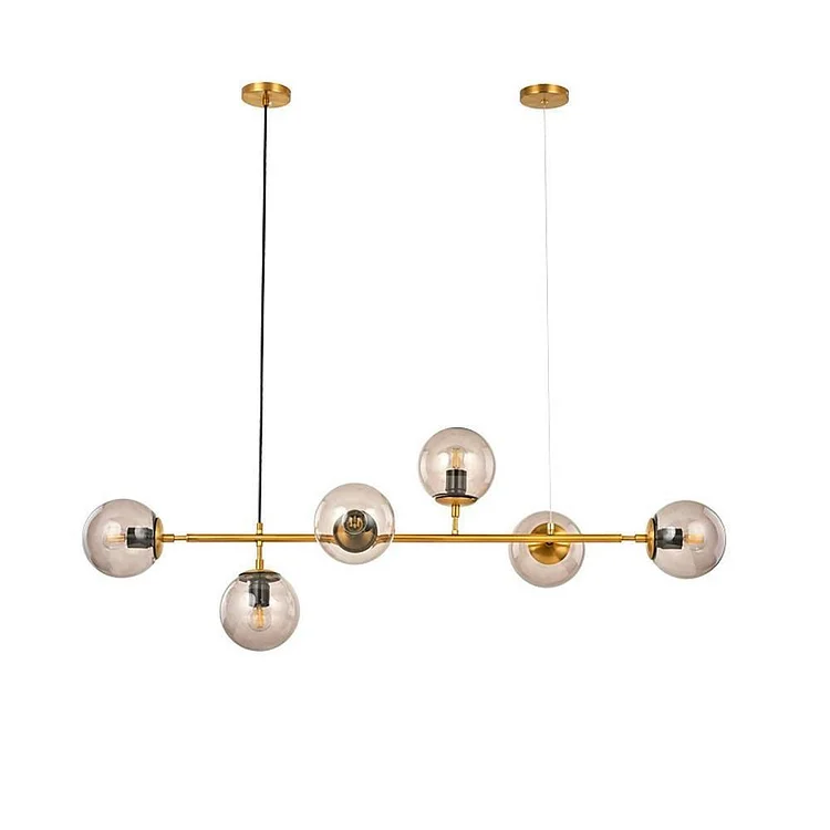 Linear Dining Room Chandeliers Glass Globe Chandelier 4/6 Heads - Appledas