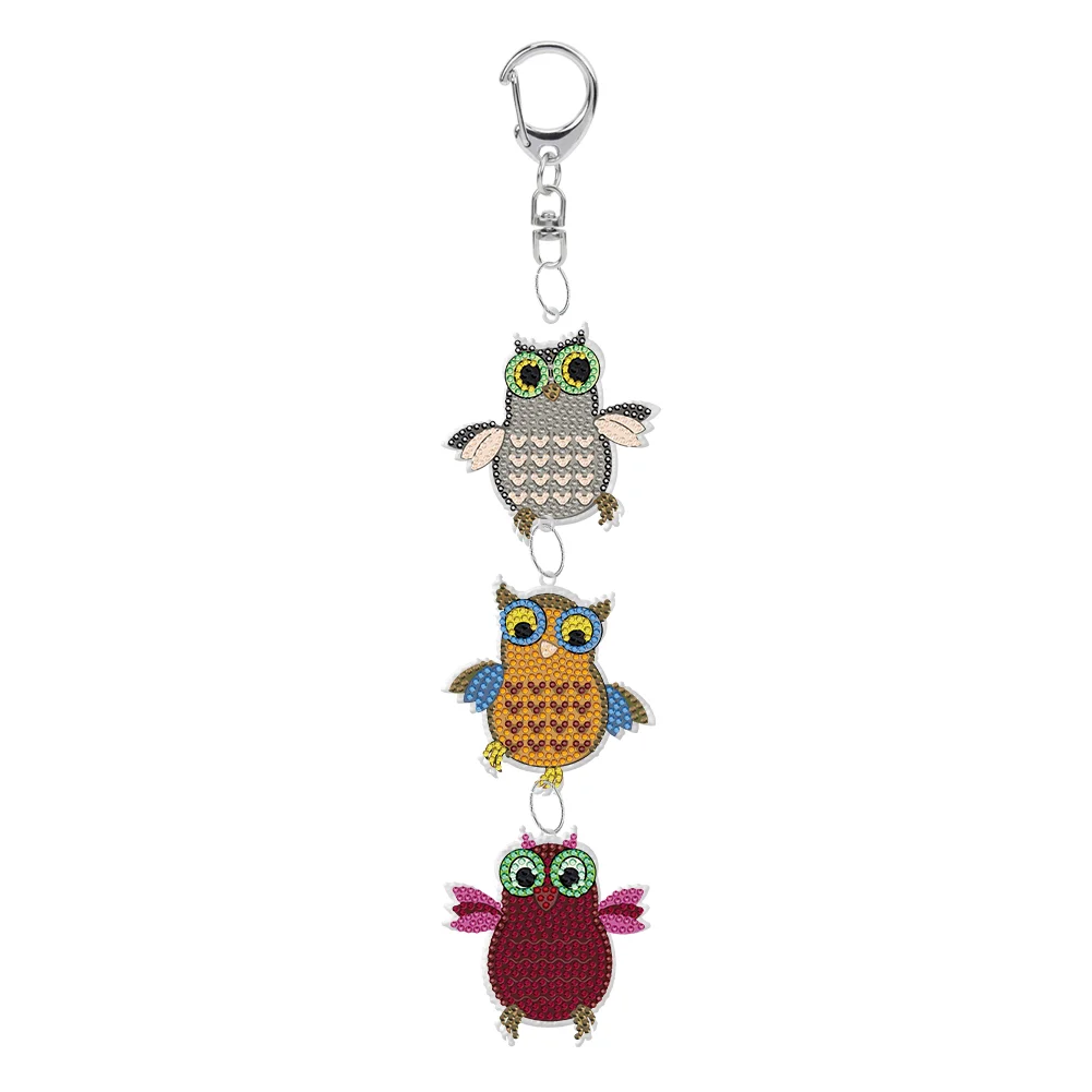 1pcs Owl DIY Diamond Keycahin Decoration for Beginners Home Decor