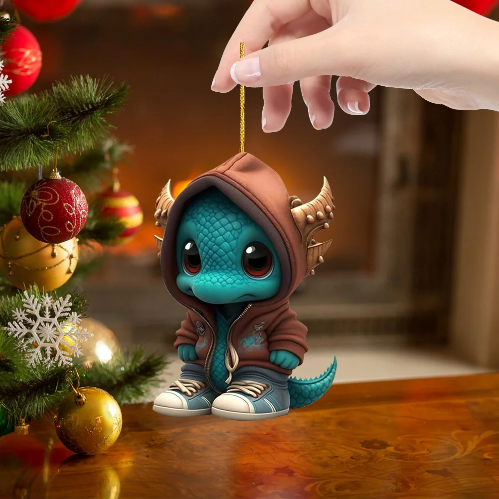 Christmas Dragon Tree Pendant Novelty Cute Acrylic Party Favors (G)