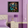 5D DIY Full Round Drill Diamond Painting Stained Glass Butterfly Kit 40x40cm