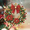Xmas Red Flower Wreath 2D Flat DIY Diamond Painting Pendant 9.84x9.84in