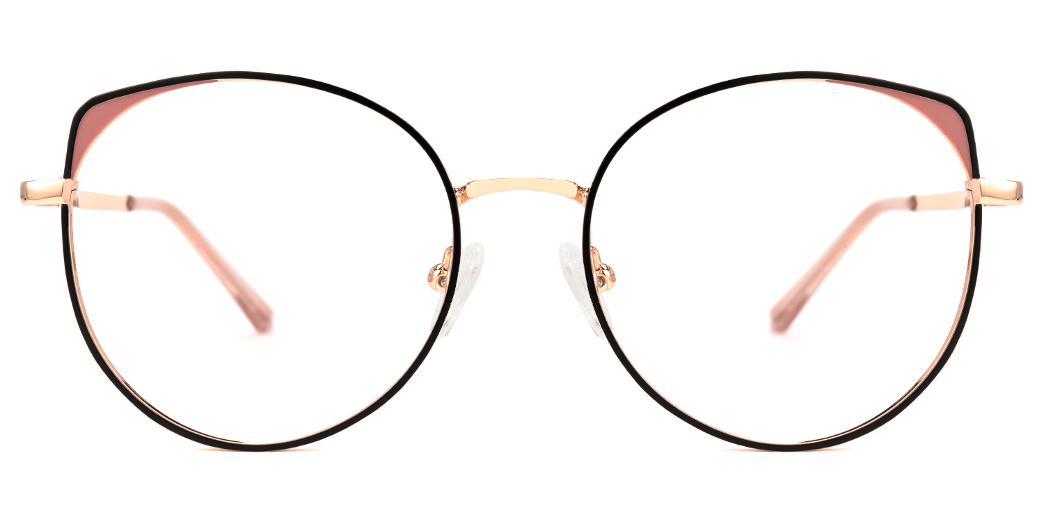 Edwina Schwarz-Rosa Rund Brille Schwarz-Rosa