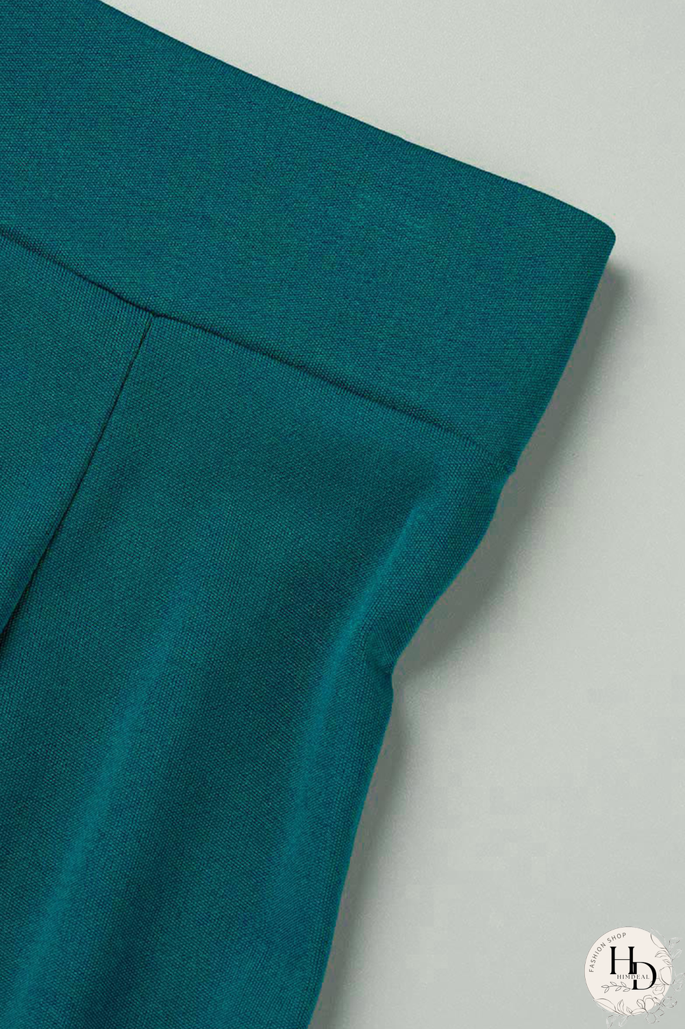 Ink Green Casual Solid Patchwork Boot Cut High Waist Speaker Solid Color Bottoms