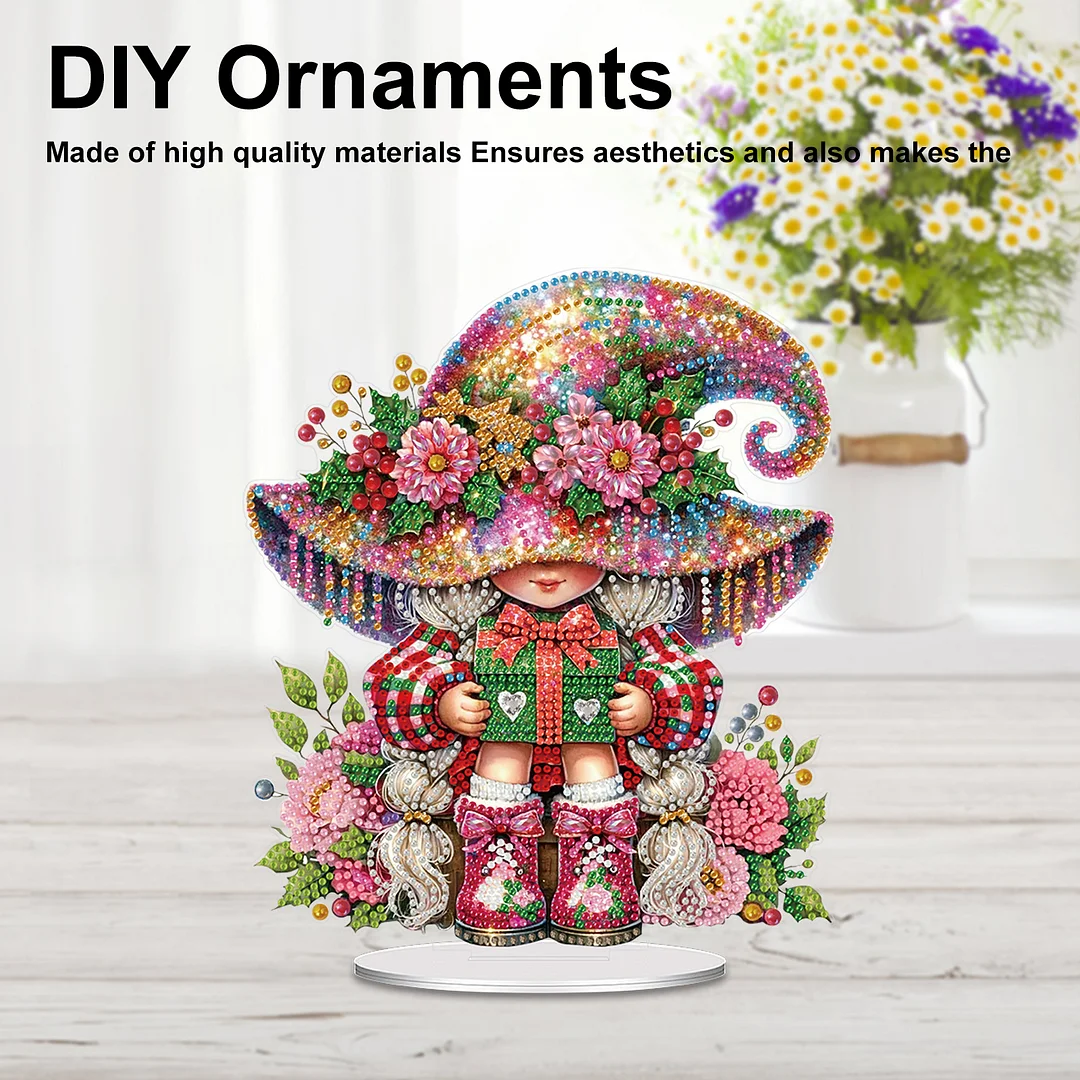 2D Flat Acrylic Girl DIY Desktop Diamond Art Kits for Home Office Desktop Decor