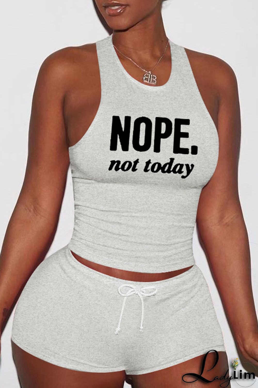 Red Sexy Print Split Joint O Neck Sleeveless Two Pieces