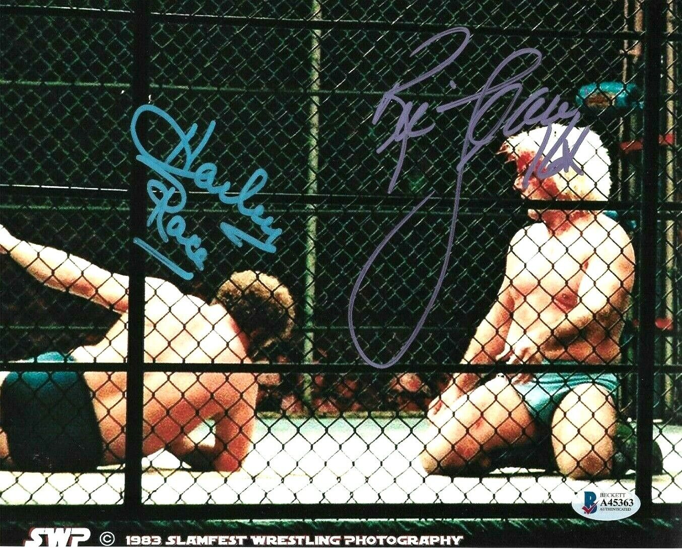 WWE RIC FLAIR AND HARLEY RACE HAND SIGNED 8X10 Photo Poster painting WITH BECKETT LOA RARE 1