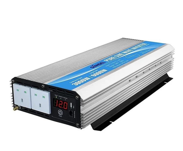 GIANDEL 24 Volt 2000W Pure Sine Wave Power Inverter DC 24V to AC120V with  Dual AC Outlets with Remote Control 2.4A USB and LED Display