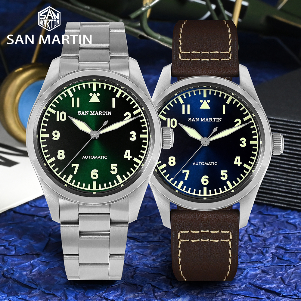 San Martin New Arrivals SN0030-G-A3 39mm Pilot Watch Sunray DialSan Martin Watch San Martin Official Authorized StoreSan Martin Watches