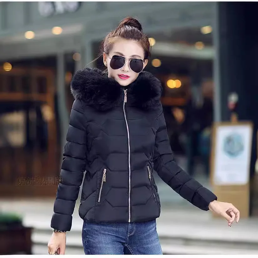 Woherb 2023 Autumn And Winter New Women's Cotton Coat Short Big Wool Korean Version Of Large Size Women's Cotton Padded Jacket-Outfit Ideas
