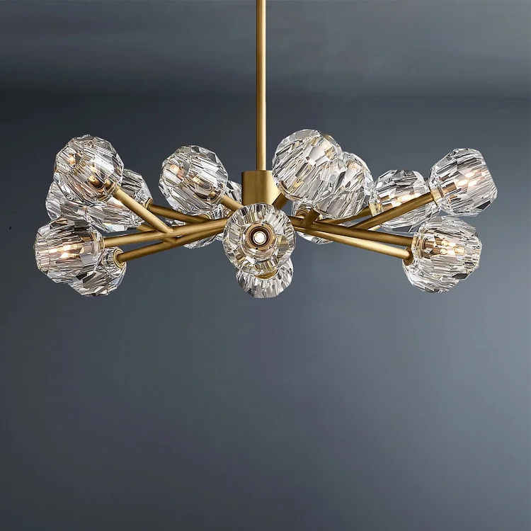 Boule De Ball Crystal Clear Round Chandelier 36" Vjlight