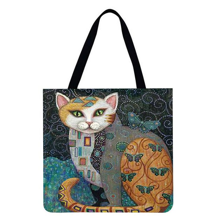 Cartoon Cat 3D Outoor - Linen Tote Bag
