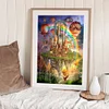(Big Size)Castle in the Sky with Rainbow - 11CT Stamped Cross Stitch - 40*60cm