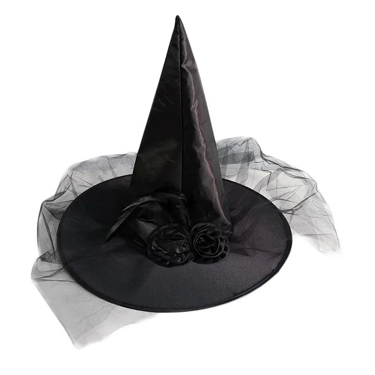Women Witch Hat Large Ruched Halloween Costume Accessory Party Favor Costume