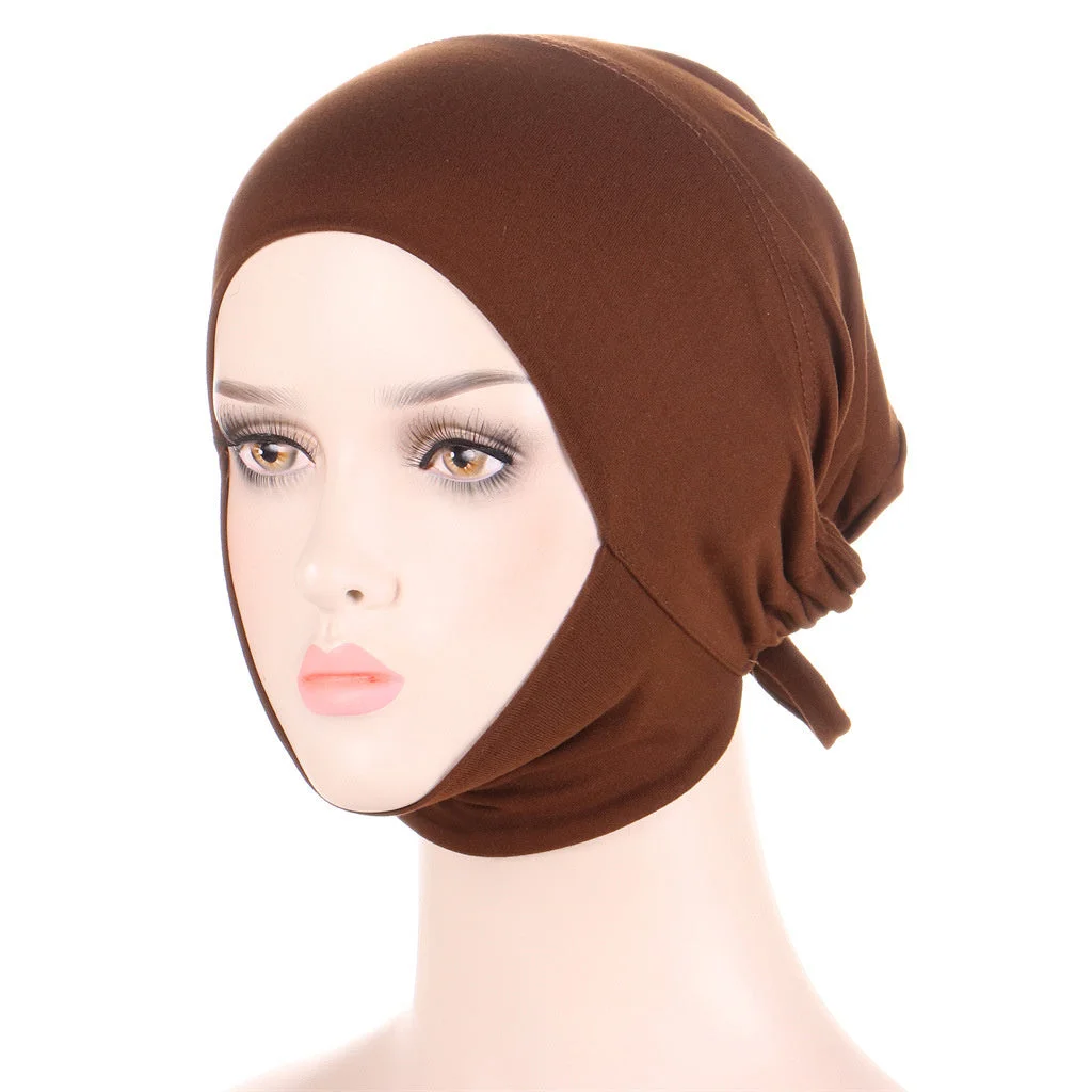 Women's Multicolor Elastic Lace-Up Muslim Turban Hat Cap