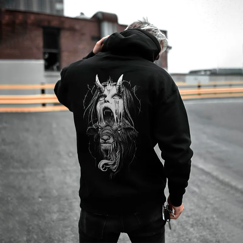 Omen Of Death Graphic Printed Men's Hoodie -  