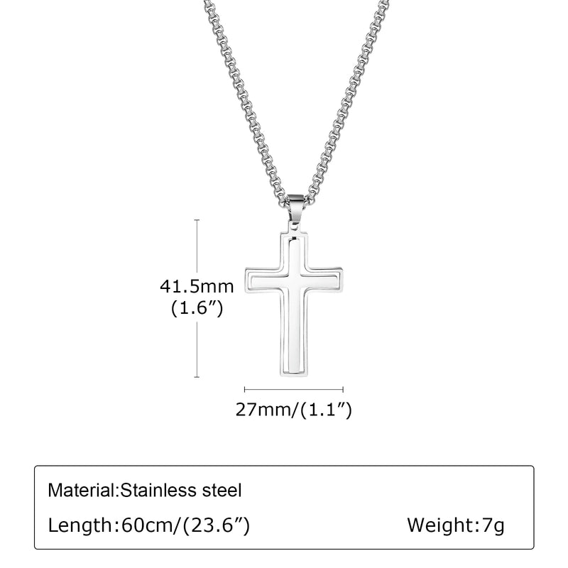 Jewelry Minimalist Classic Style Cross 304 Stainless Steel Pendant Necklace