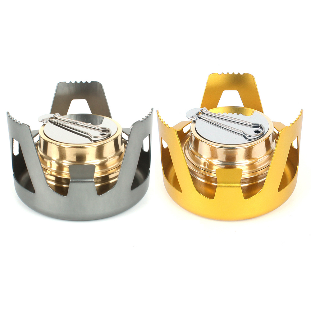 

Portable Mini Alcohol Stove Burning w/ Stand Outdoor Camping Cook Furnace, Gold, 501 Original