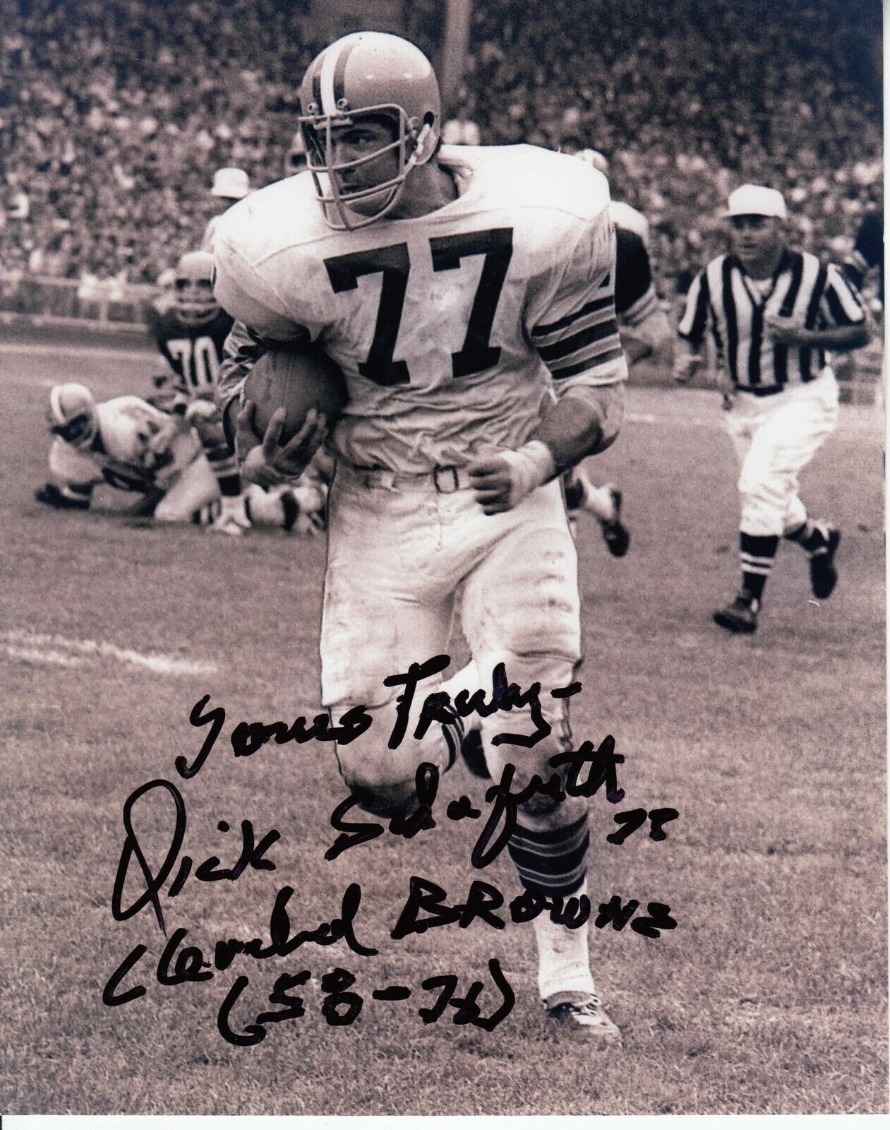 Dick Schafrath #5 8x10 Signed Photo Poster painting w/ COA Cleveland Browns