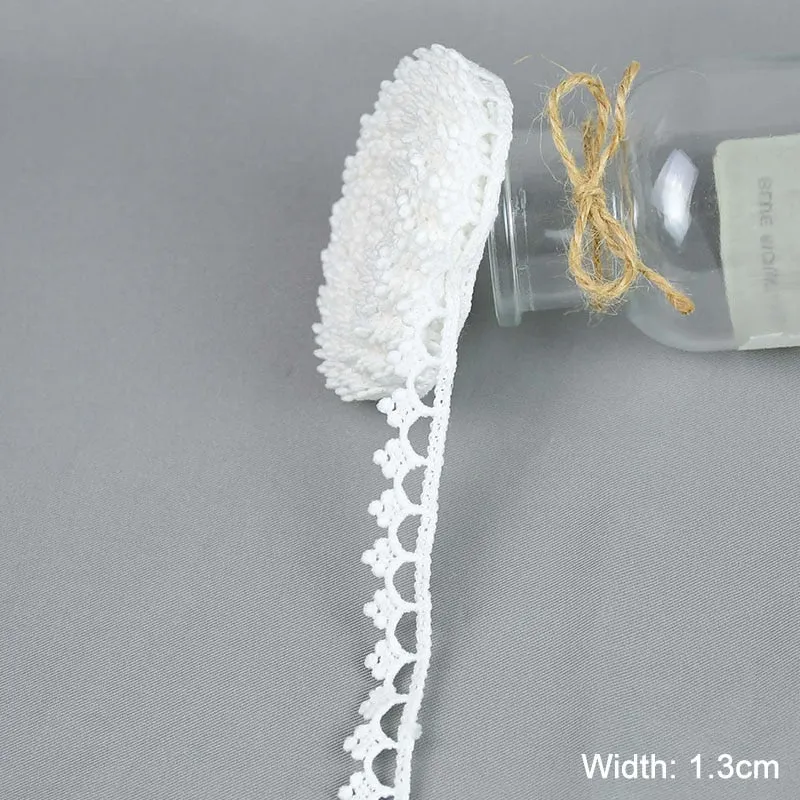 5Yards/lot White Cotton Embroidered Lace Trim Ribbons Fabric DIY Sewing Handmade Craft Materials Garment Clothes Accessories