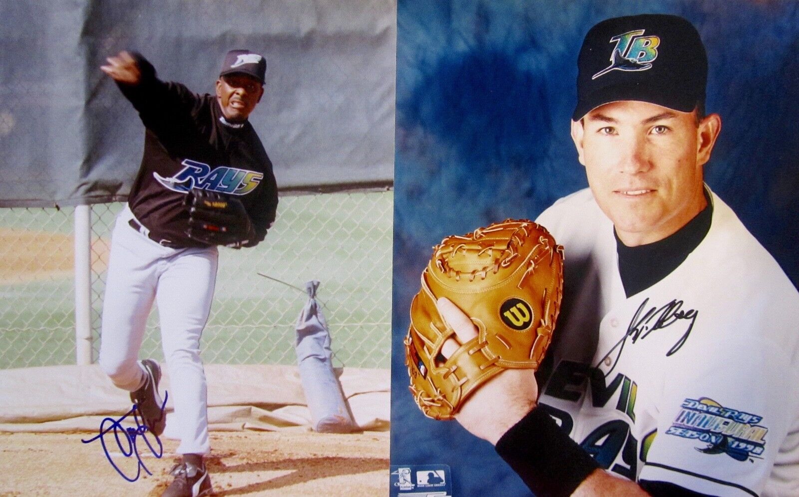 JOHN FLAHERTY & JUAN GUZMAN AUTOGRAPHED SIGNED 8X10 Photo Poster paintingS DEVIL RAYS w/COA'S