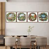 4pcs Four Seasons Scenery In Garland-14CT Stamped Cross Stitch Egyptian Cotton 40*40cm/15.75*15.75in tapestrymarket