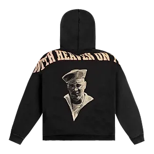 Vintage Portrait Graphic Red Hoodie | Retro Streetwear Pullover