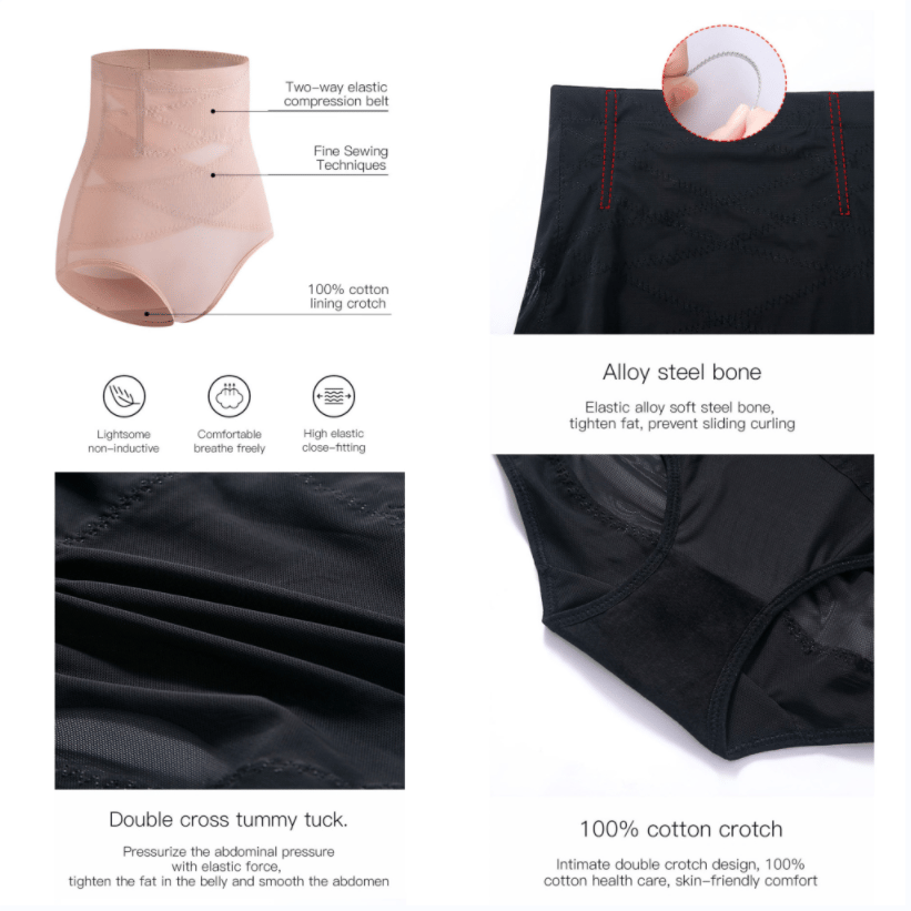 Women's High Waist Cross Compression Shaping Panties – Abs & Waist Slimmer (S-3XL)