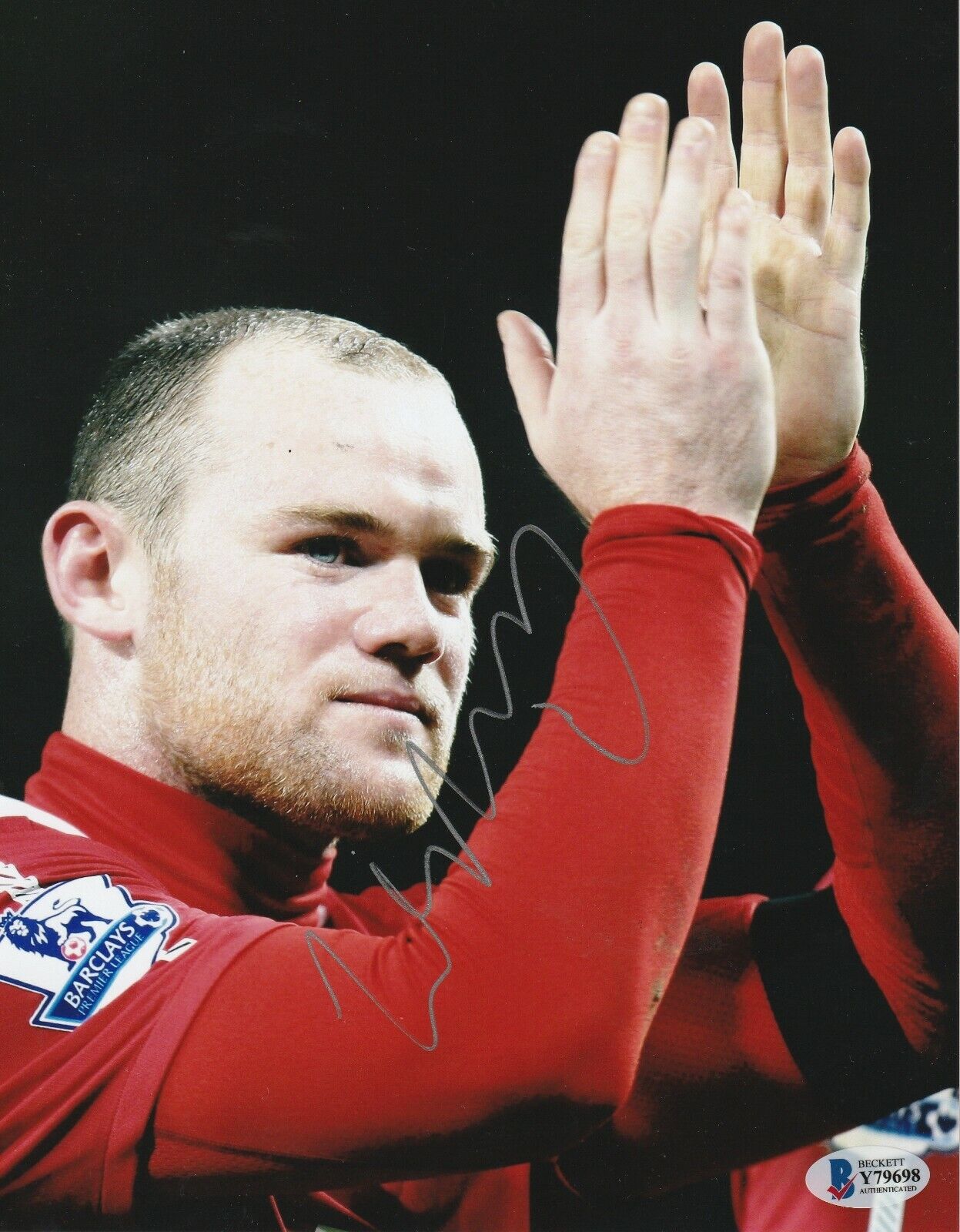 WAYNE ROONEY Signed Manchester 8X10 Photo Poster painting w/ Beckett COA