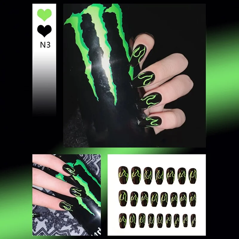 24pcs French False Nails Gradient Hit Color Fake Nail Press On Nail Manicure Nail Art Decoration Fullcover Tips With Glue-Nail Inspo