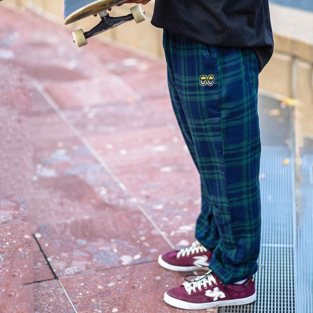 Men's Casual Plaid Skateboard Trousers