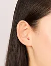 Women's Gold Plated Titanium Cubic Zirconia Heart Flat Back Sleeping Earrings Studs