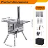 [US Local Warehouse] Camping Stove Wood Burning Tent Stove Portable Pellet Stoves with Chimney Pipe