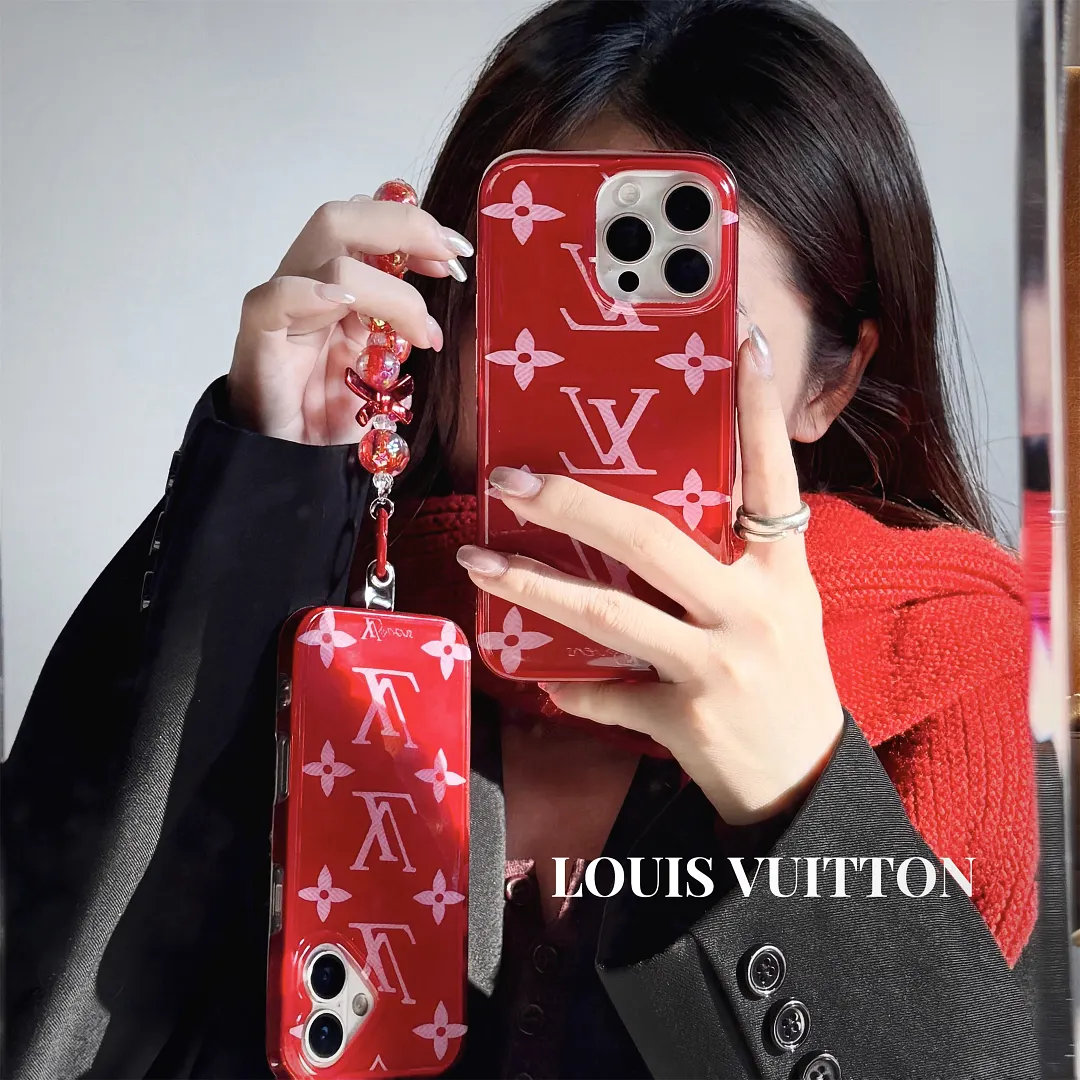 Red Louis Vuitton Monogram Elegant Bracelet Pendant Apple iPhone Cases