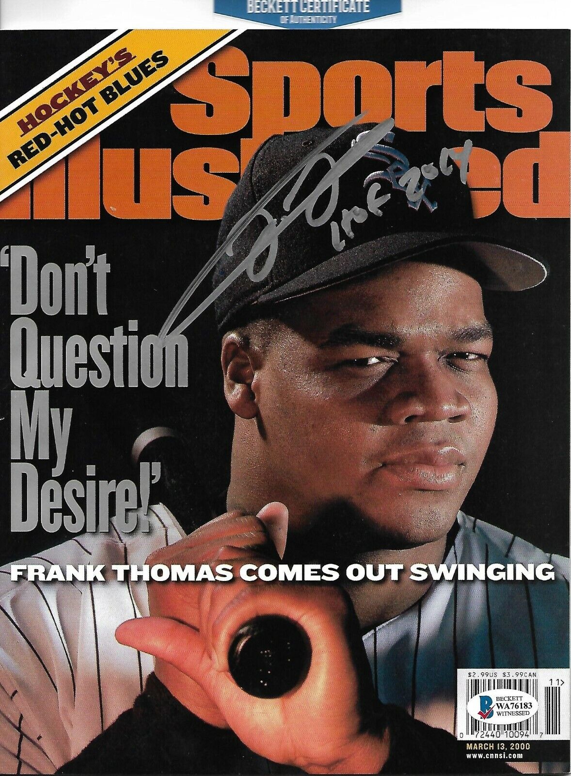 FRANK THOMAS signed autograph SPORTS ILLUSTRATED CHICAGO WHITE SOX w COA BECKETT
