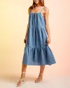 Lace-up Sling Dress Candy Color Stitching Solid Color Midi Dress