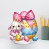 (US Only)2D Flat Easter Bunny Egg DIY Double-Sided Diamond Painting Desktop Decorations