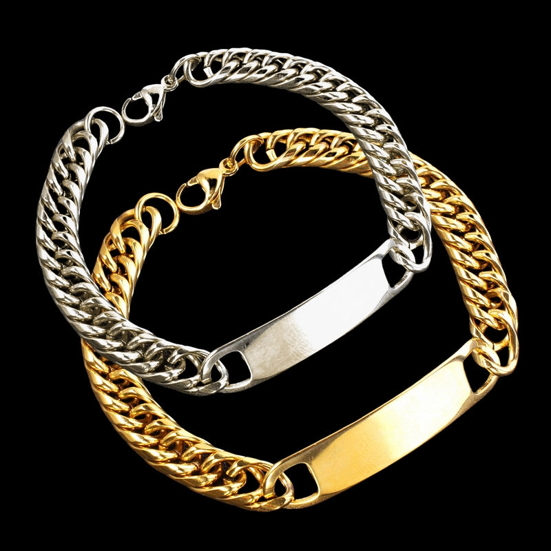 Hip-Hop Solid Color 304 Stainless Steel Plating Unisex Bracelets