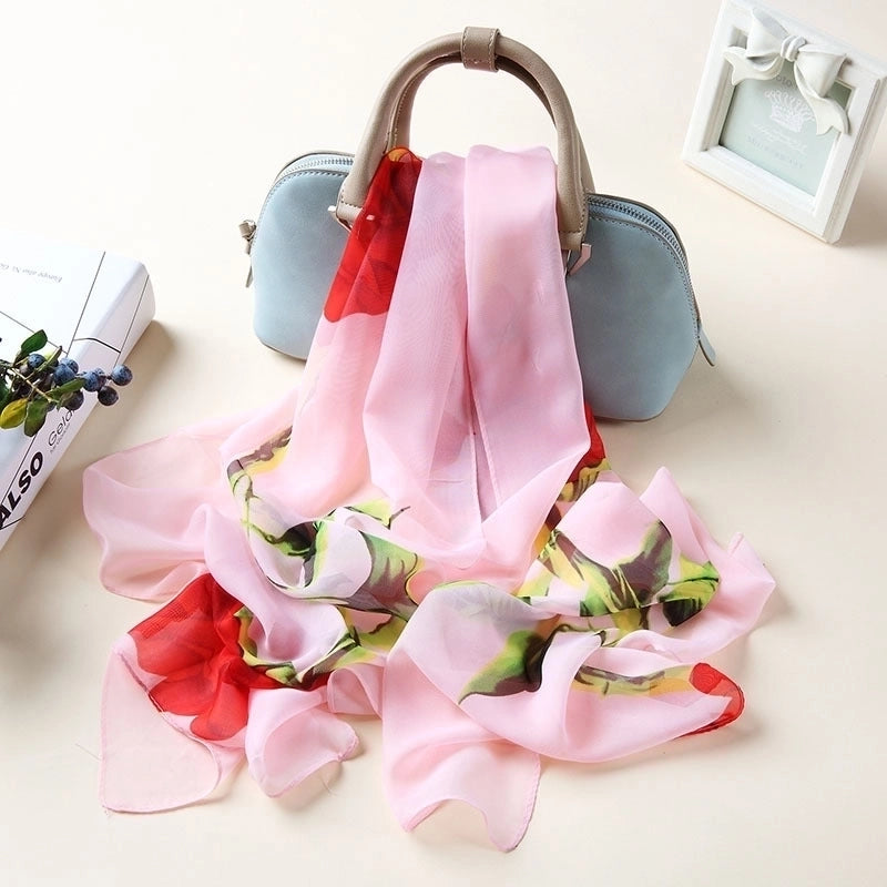 Sand Scarf Summer Small Scarf Dual-use Korean Style Small Scarf Classic Leopard Chiffon Scarf Women Thin Shawl